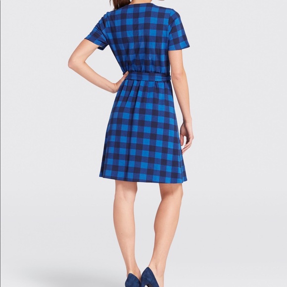 NWT Draper James Buffalo Plaid Wrap Dress - Picture 2 of 7